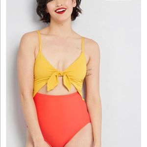 NWOT ModCloth Siena one piece multicolored yellow